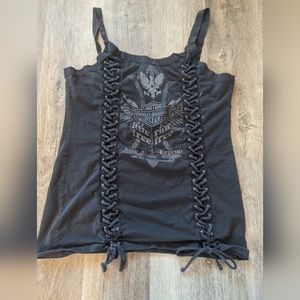 Women's XL Harley Davidson lace up tank top